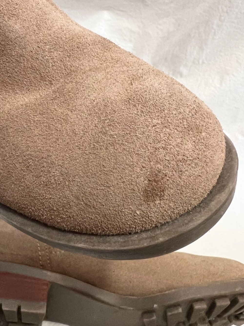 Skechers boots beige tan suede Lunacy womens 10 moto biker mid calf pull on - Picture 9 of 10